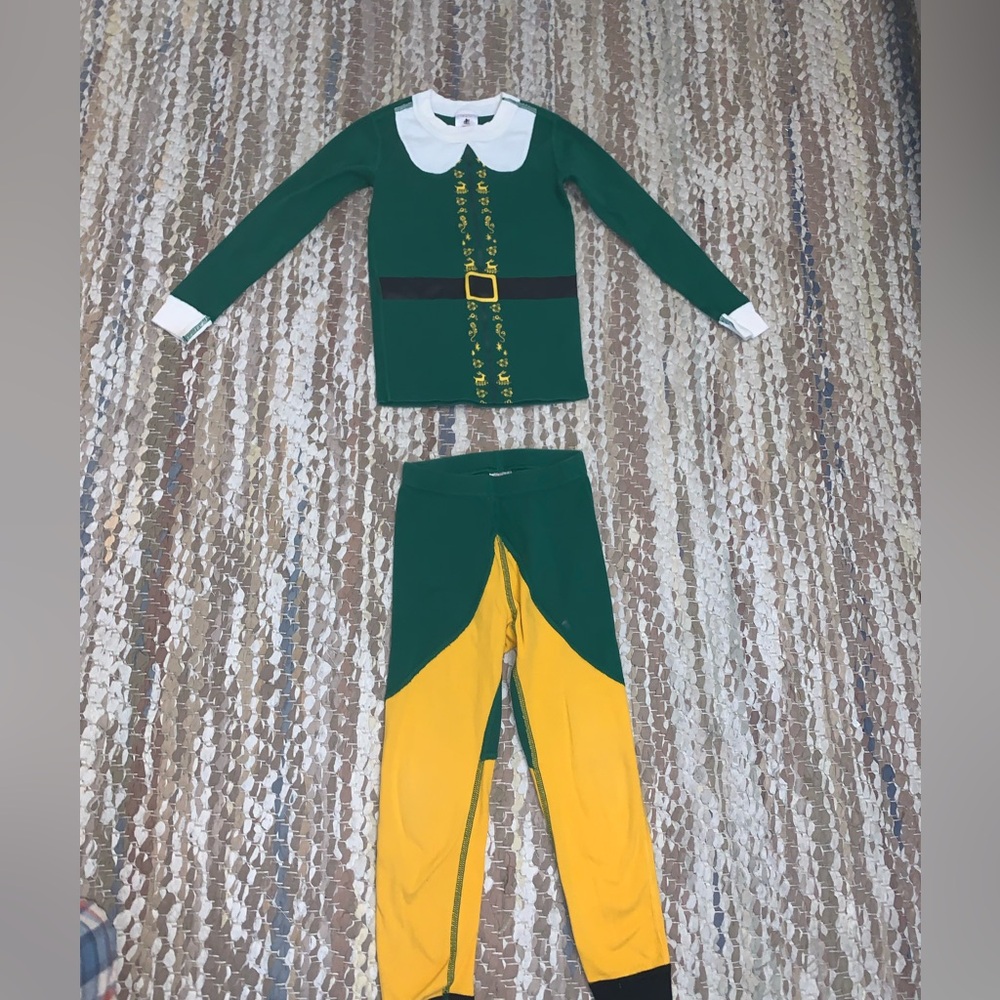 Hanna Andersson Festive Green and Yellow Pajama Set
